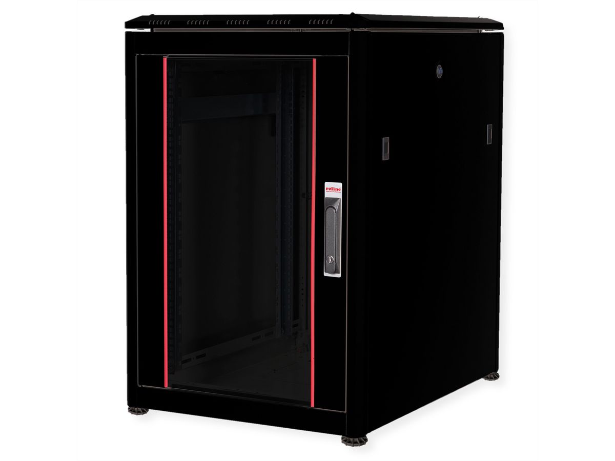 ROLINE 19-inch Network Cabinet Pro 16U, 600x800 WxD glass door black