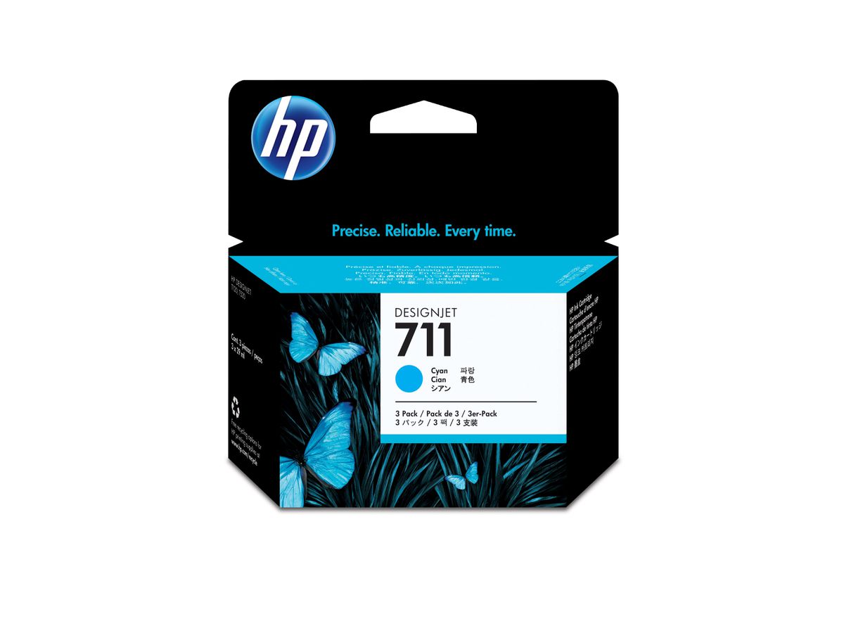 HP 711 cyaan DesignJet inktcartridges, 29 ml, 3-pack
