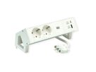 BACHMANN DESK2 ALU WHITE 2x earthing contact, USB Charger 22W A&C, 0.2m GST18
