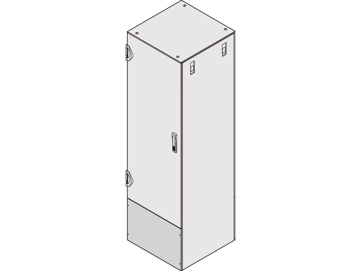 SCHROFF Varistar aansluitplaat voor verkorte deur/achterwand, IP 20, RAL 7021, 400H 600W