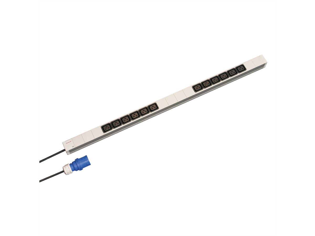 SCHROFF Socket Strip, IEC C19, 16 A, IEC 60309 Plug, 12x IEC C19