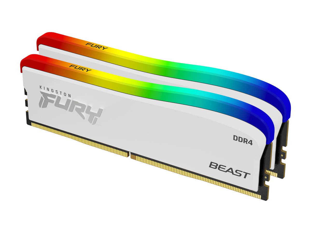 Kingston Technology FURY 32GB 3600MT/s DDR4 CL18 DIMM (Kit of 2) Beast White RGB SE