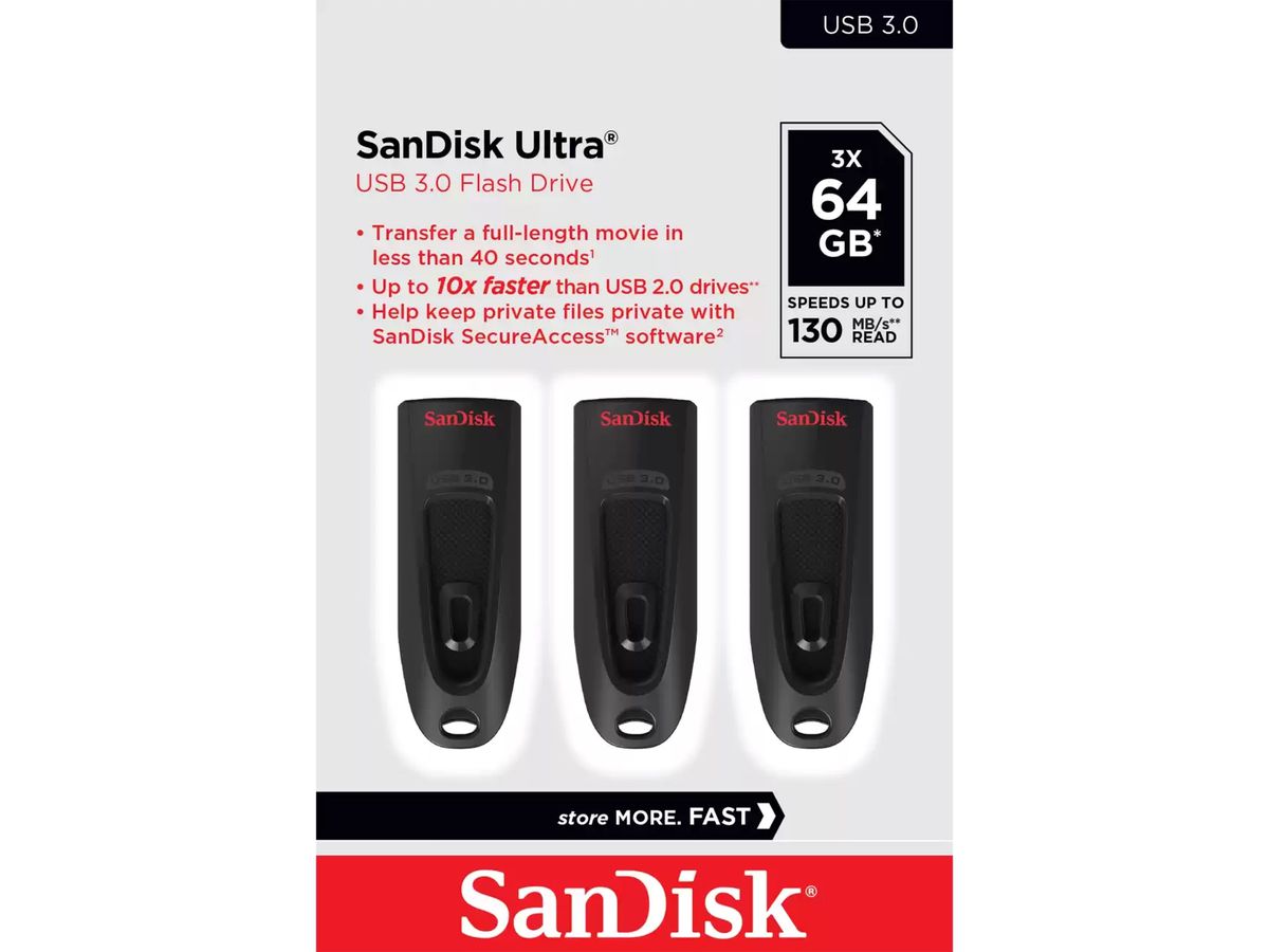 SanDisk Ultra USB flash drive 64 GB USB Type-A 3.0 Black