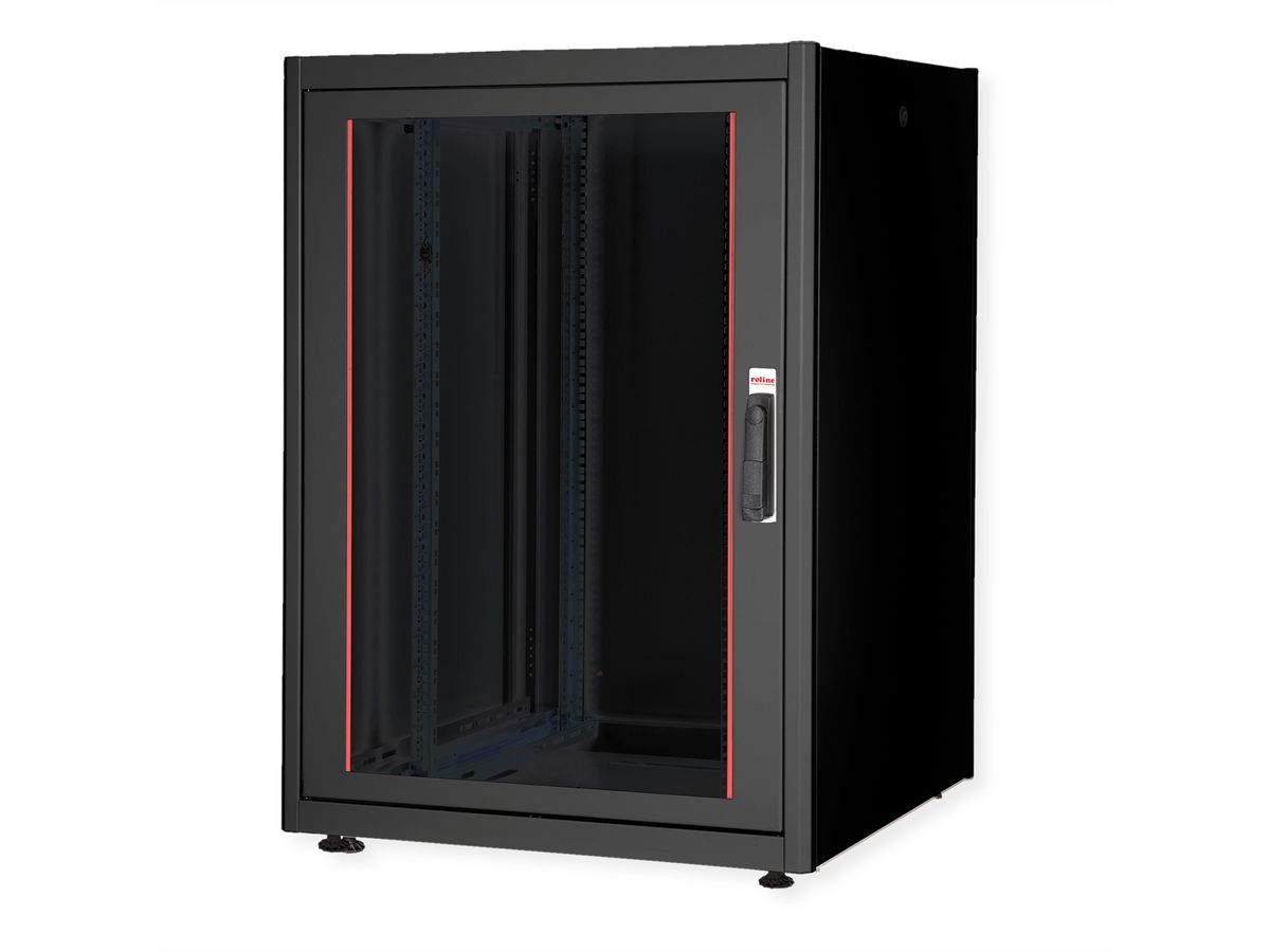 ROLINE 19-inch network cabinet Basic 22 U, 800x800 WxD glass door black