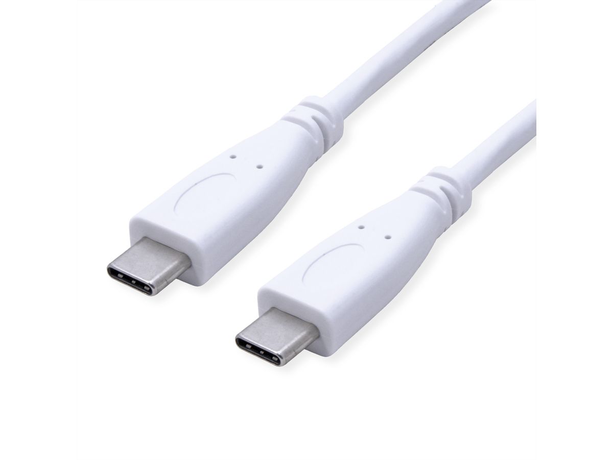 VALUE USB 3.2 Gen 2 kabel, C-C, M/M, 10Gbit/s, Emark, 100W, wit, 0,5 m