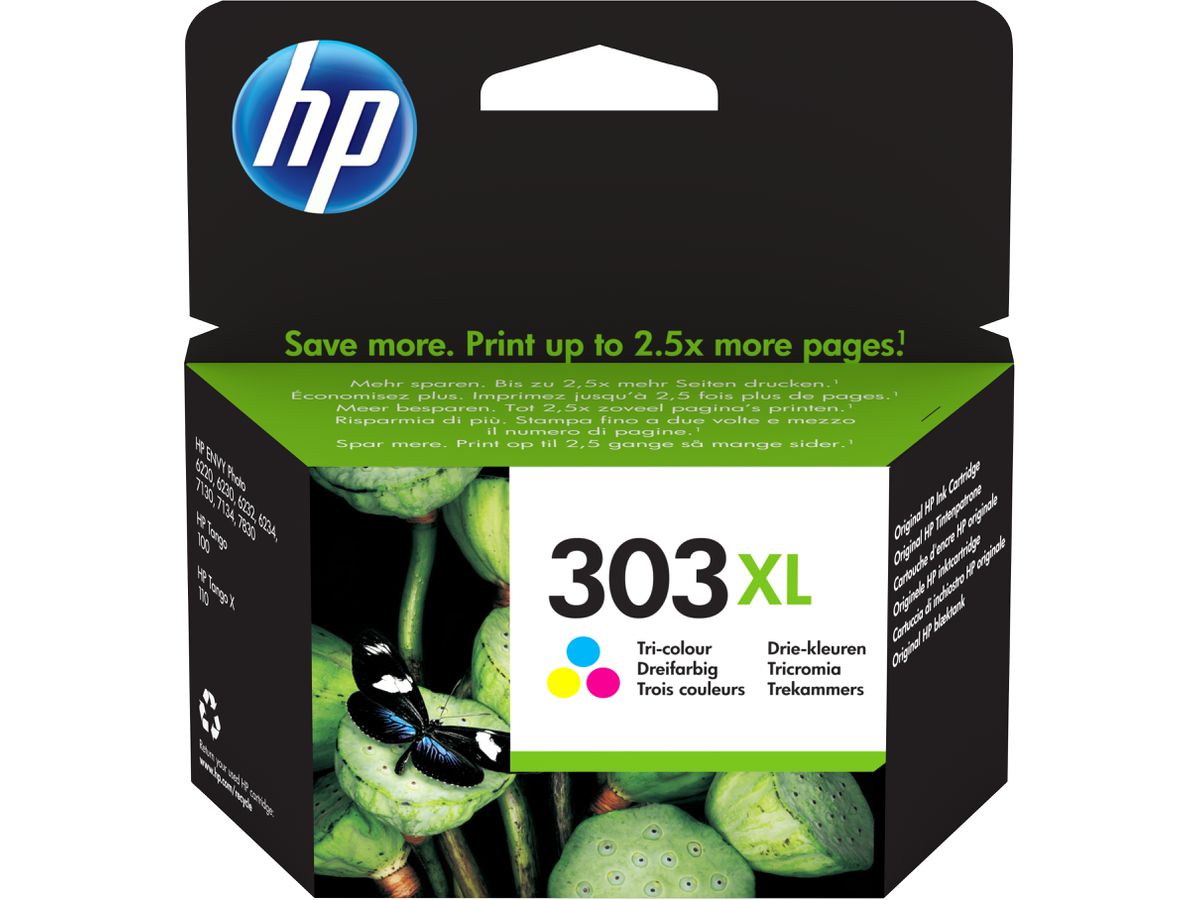 HP 303XL originele high-capacity drie-kleuren inktcartridge