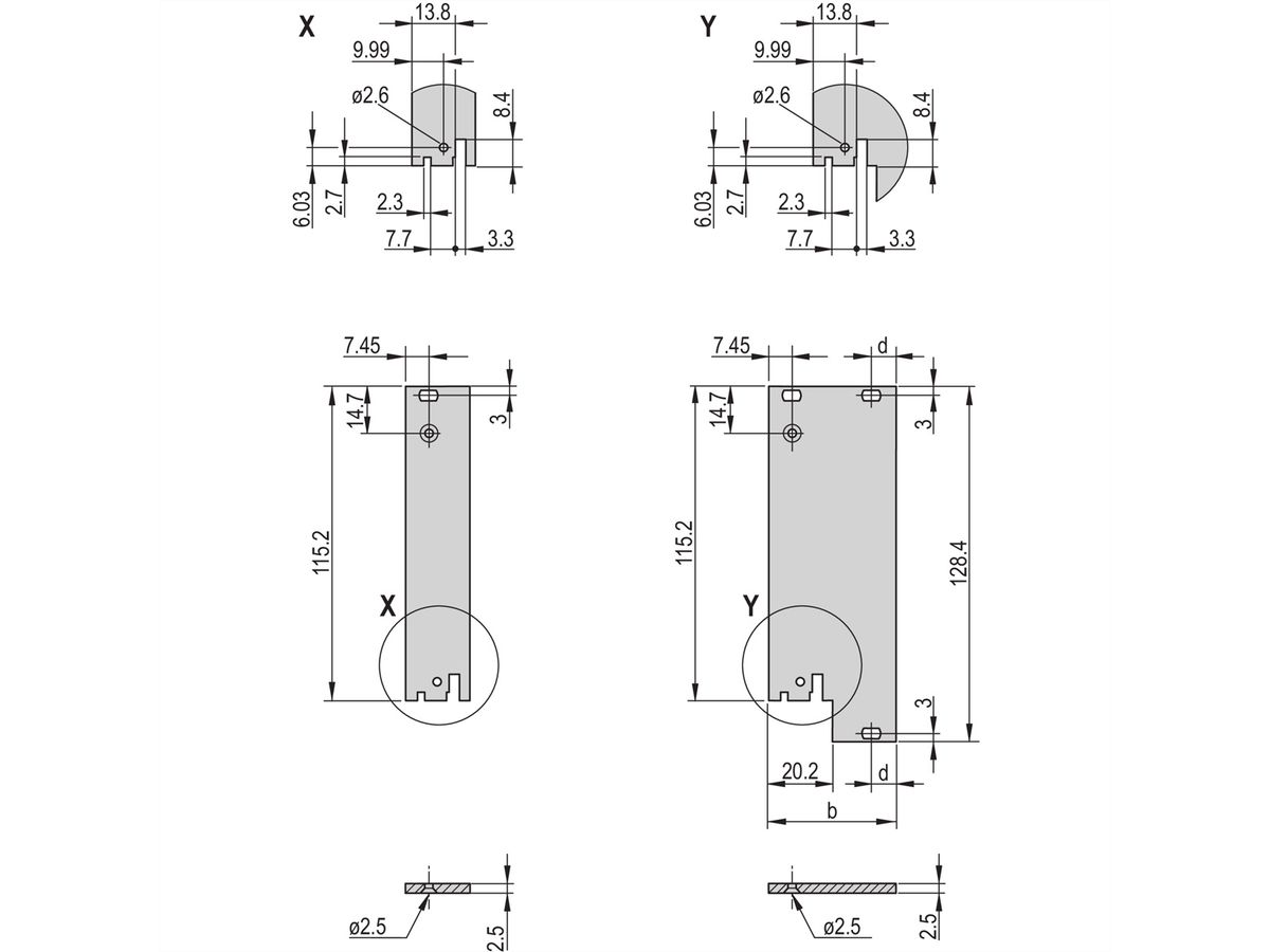 SCHROFF Plug-In Unit Front Panel, Unshielded, for IEL, IET, Type 2 Handle, 3 U, 8 HP, 2.5 mm, Al, Front Anodized, Rear Conductive