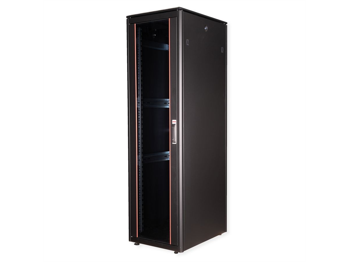 ROLINE 19-inch netwerkkast Pro 42 U, 600x800 BxD Glazen deur zwart
