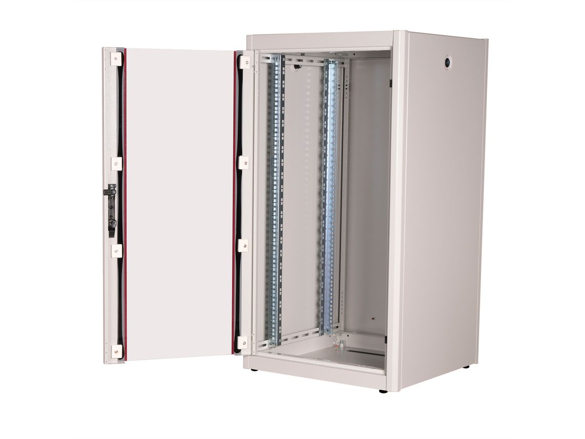 ROLINE 19-inch network cabinet Basic 22 U, 600x600 WxD glass door grey