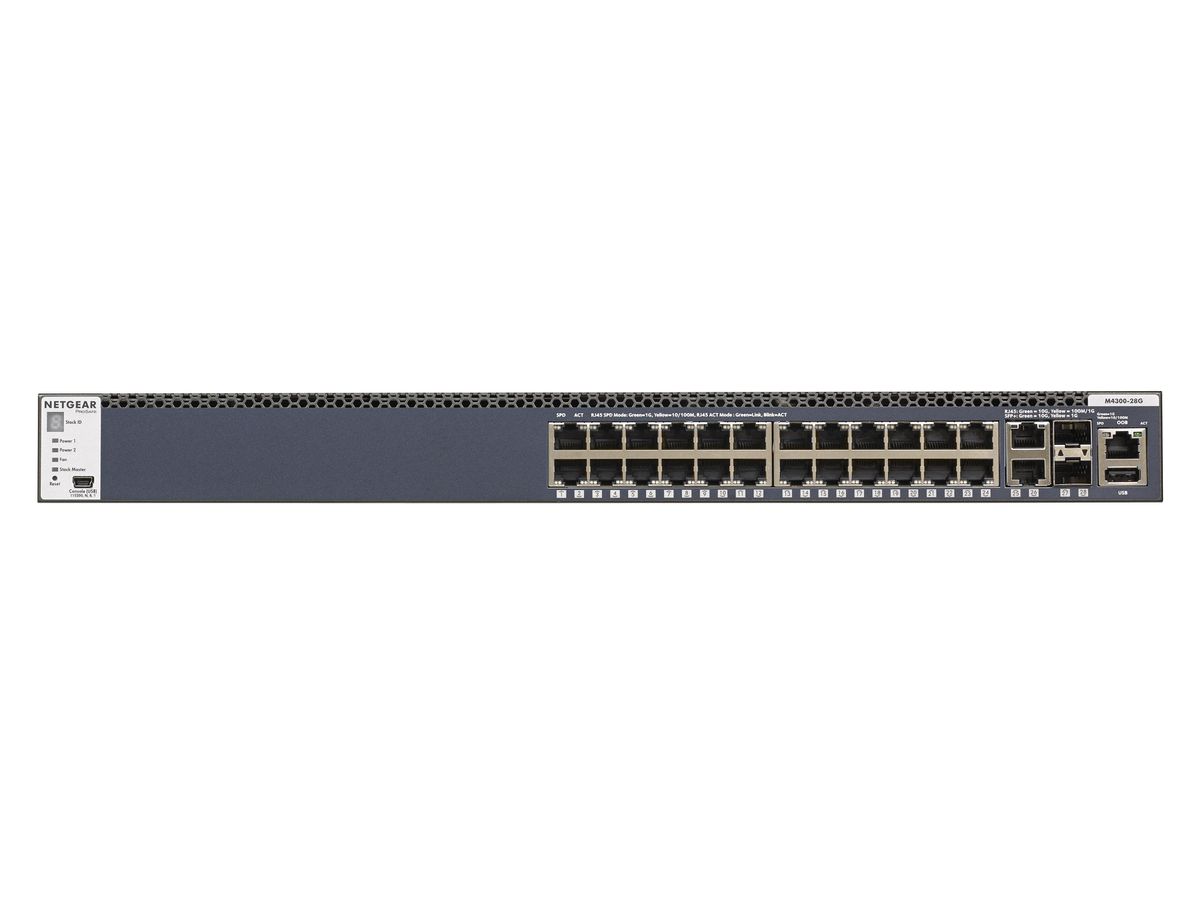 Netgear M4300-28G Managed L3 Gigabit Ethernet (10/100/1000) Black 1U