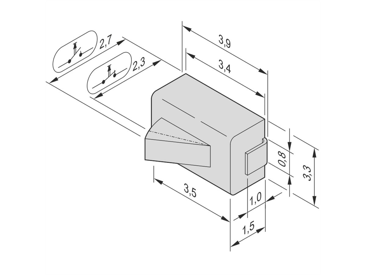 SCHROFF Microschakelaar voor Carrier Compact- en Volle-Module, Normaal Open, 10 stuks